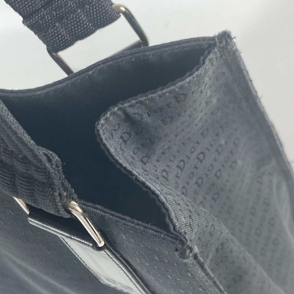 トートバッグ 縦型 総ロゴ カバン ショルダーバッグ カバン レザー/キャンバス ブラック