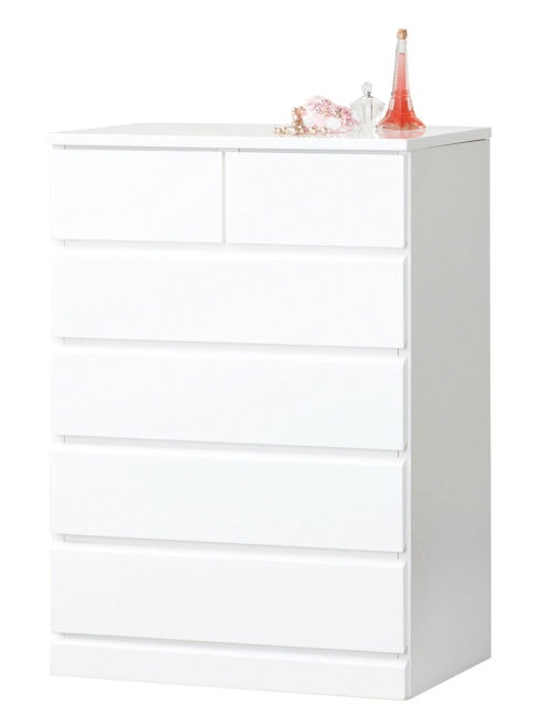 鏡面塗装仕上げ 衣類収納ハイチェスト 小物収納 6杯タンス（22）