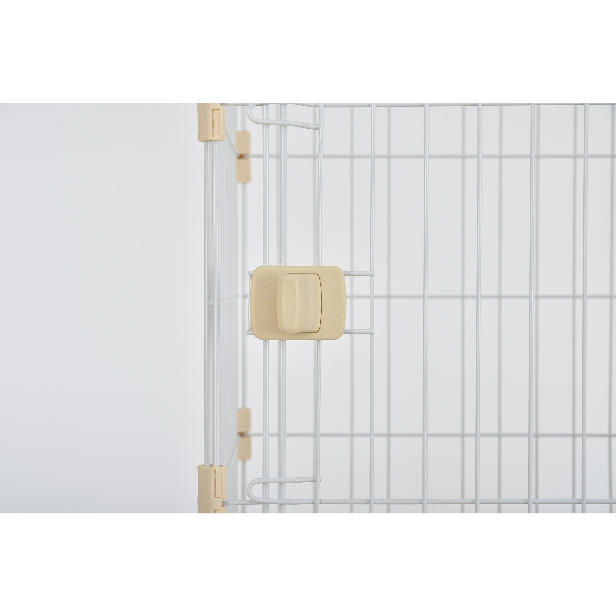 猫 ケージ 収納型 キャット 2段 1段2段可能 キャスター付 【ベージュ