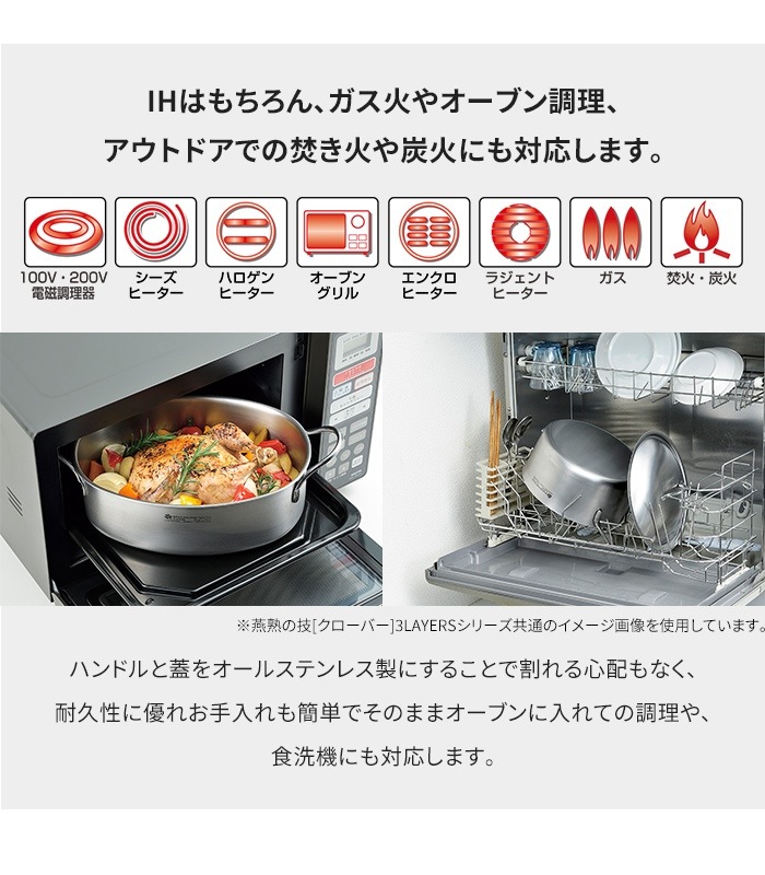 両手鍋 ステンレス 鍋 L深鍋 20cm キッチン用品 CRISTEL クリステル ガス IH オーブン 対応 C20QL 日本正規販売品 フランス製 両手鍋 ステンレス深型鍋 20cm 蓋付き 2.8L ガス火対応 IH対応