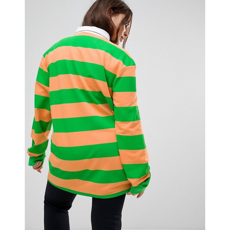 プーマ レディース トップス【Puma Exclusive To ASOS Plus Striped Rugby Jersey In Orange】Orange プーマ レディース トップス【Puma Exclusive To ASOS Plus Striped Rugby Jersey In Orange】Orange