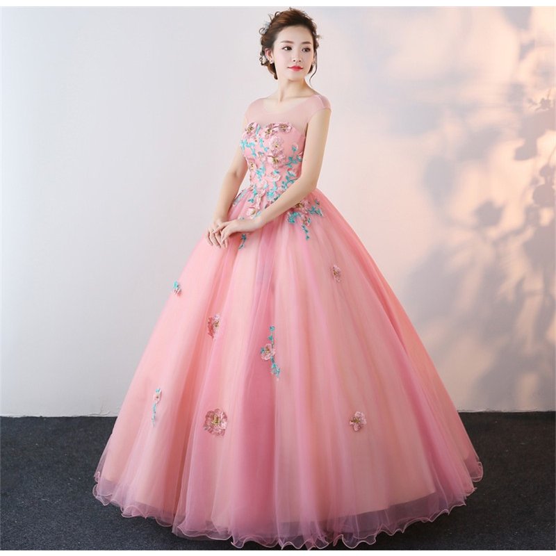 カラードレス 演奏会用ロングドレス 二次会ドレス 舞台 二次会 人気のドレス ステージ衣装 パーティドレス ピンク