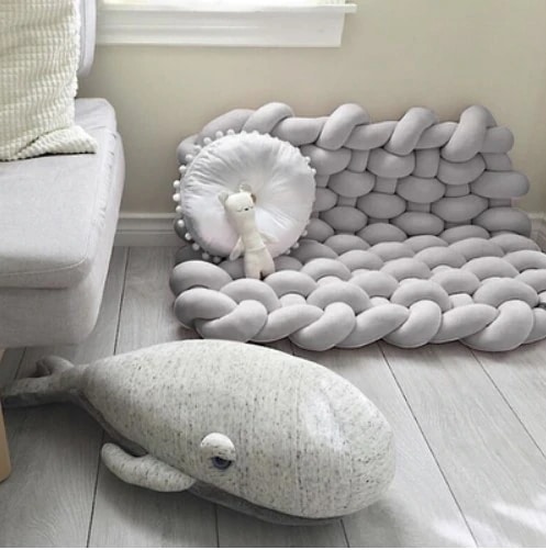 チャンキーニット 7085CM 80100cm 手編みマット 撮影道具 ブランケット 超極太毛糸 手芸 編み物 太い 極太 糸