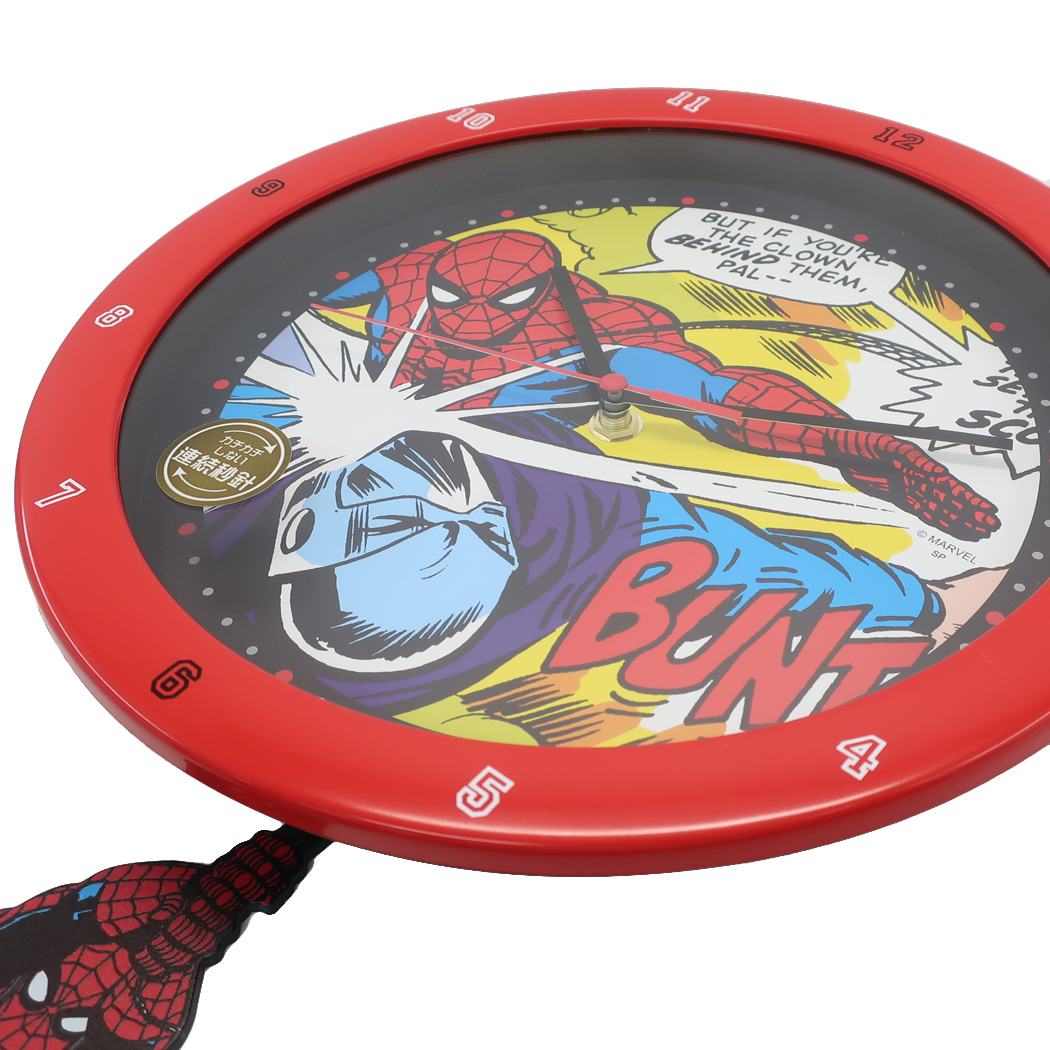 Qoo10] マーベル スパイダーマン 壁掛け振り子時計 足振り