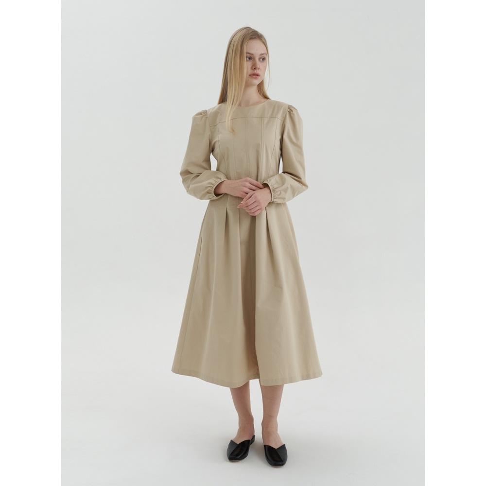 KINDABABY ベージュフレンチムードワンピース