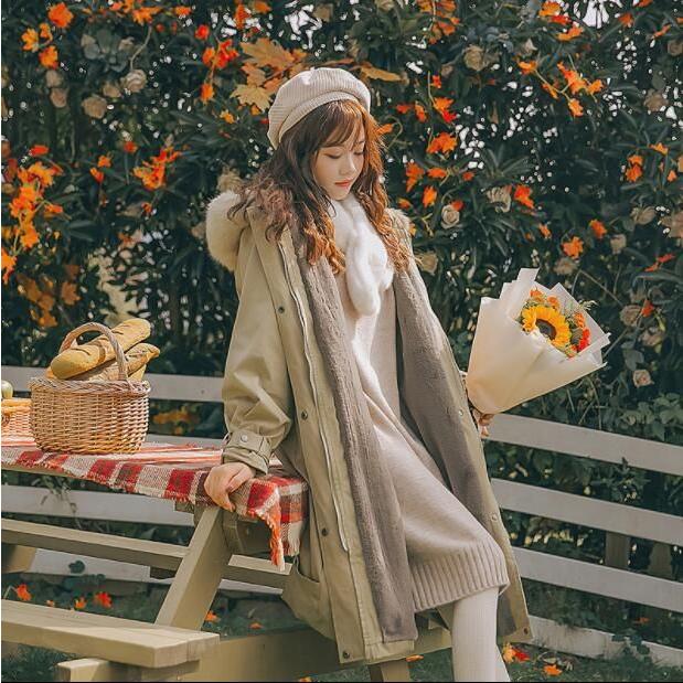 モッズコート超ロングコートレディース裏ボアボアコートロングコート裏起毛コートファー付き防寒着秋冬アウター大きいサイズ