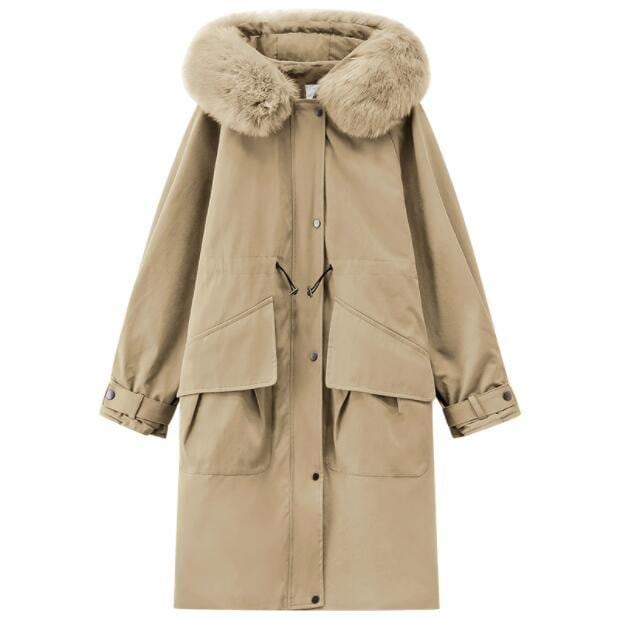 モッズコート超ロングコートレディース裏ボアボアコートロングコート裏起毛コートファー付き防寒着秋冬アウター大きいサイズ