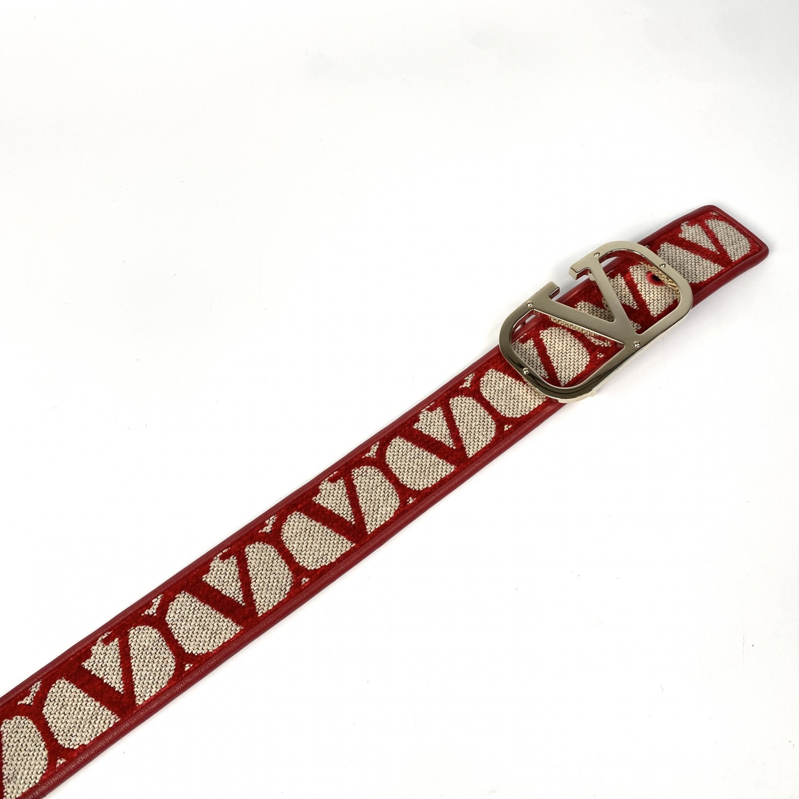 未使用 バレンティノガラヴァーニ Valentino レディース ベルト Vロゴ ゴールド金具 65/26