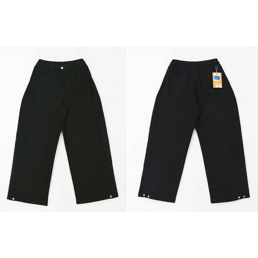 [メガ割りSALE]3TYPEスナップボタンヘムタックワイドパンツ