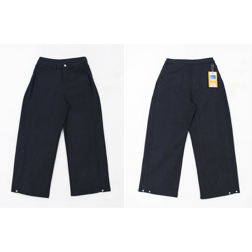 [メガ割りSALE]3TYPEスナップボタンヘムタックワイドパンツ