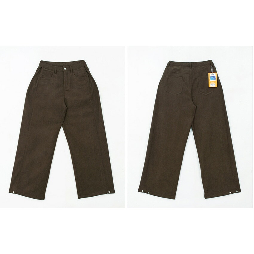 [メガ割りSALE]3TYPEスナップボタンヘムタックワイドパンツ