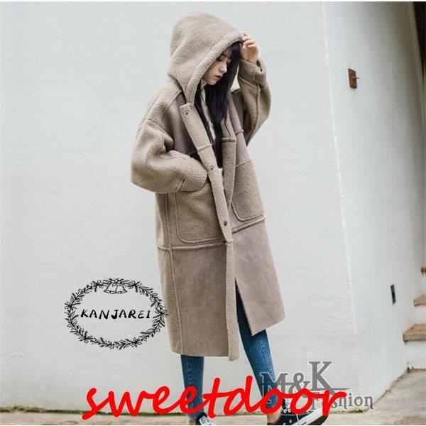 コート レディース フェイクムートンコート 秋冬 アウター ロングコート 裏ボア 暖か フード付き オーバーコート 大人 30代 40代 ファーコート 通勤 OL