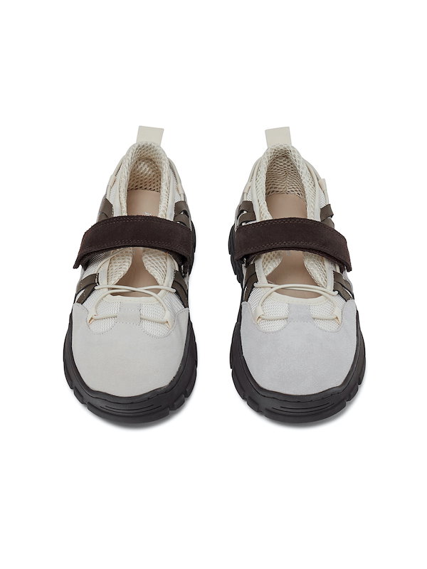 【GLOWNY】 [X ROCKFISH] BRYN VELCRO SNEAKERS : IVORY