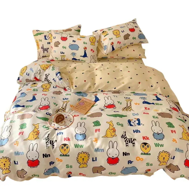 布団カバーサンリオ布団カバーミッフィー動物園うさぎカンガルー4点セットコットンドミトリーベッドシーツ掛け布団カバー3点セット 布団カバーサンリオ布団カバーミッフィー動物園うさぎカンガルー4点セットコットンドミトリーベッドシーツ掛け布団カバー3点セット