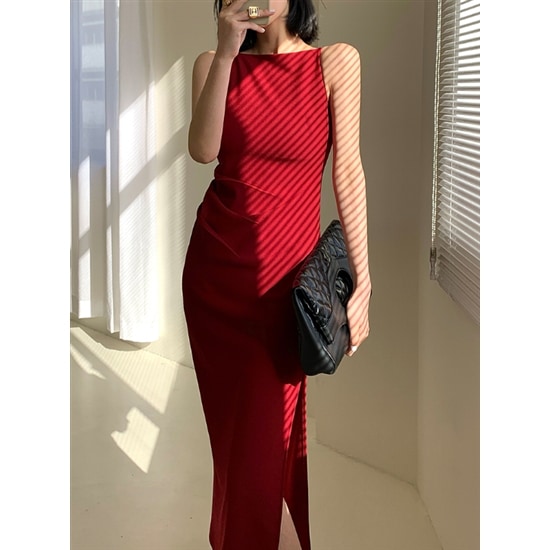 【取寄：納期2週間】ロングワンピース 大きいサイズ ノースリーブ 夏服 ロングスカート ハイウエスト シンプル