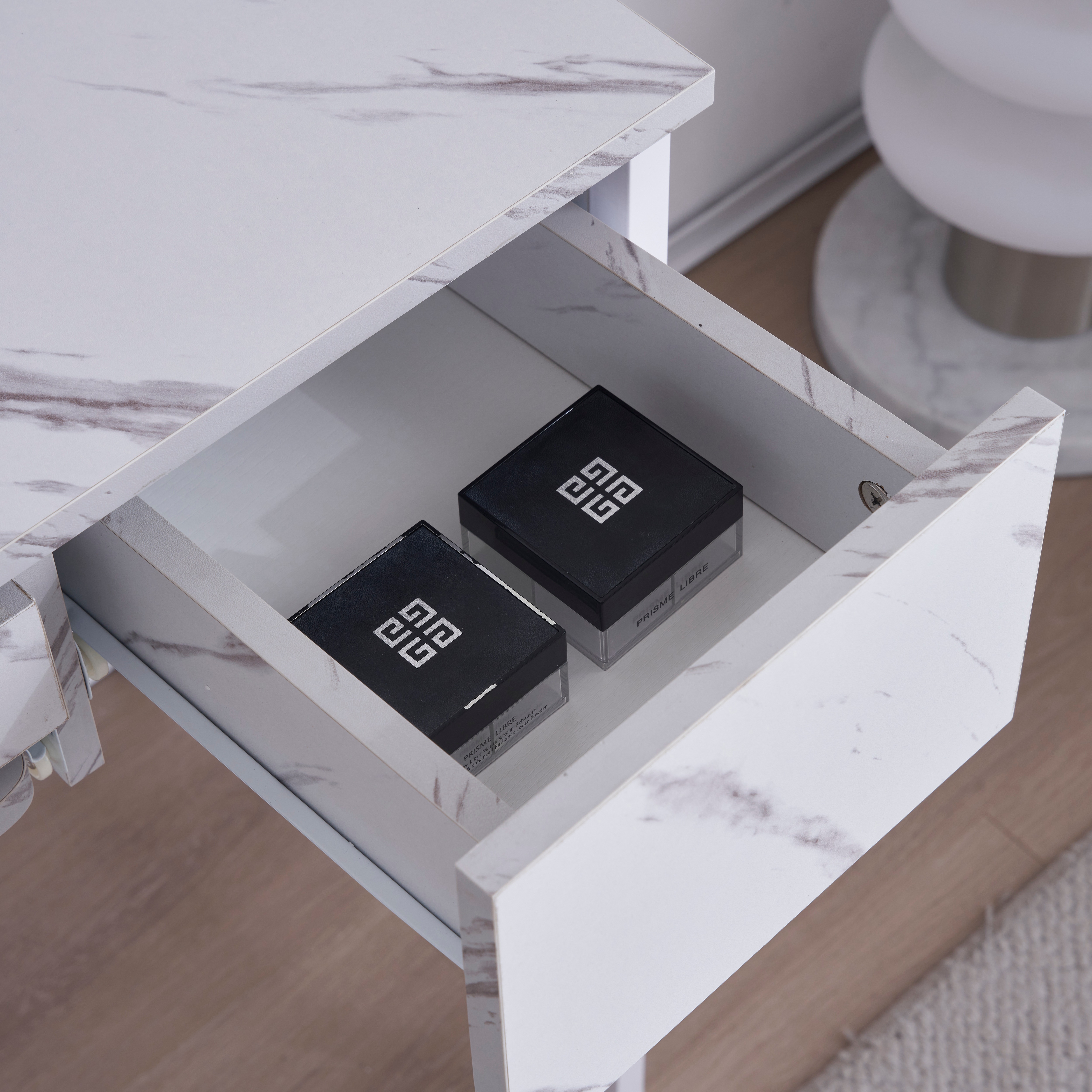 パソコンデスク 引き出し付き 収納台 pcデスク 机 大理石柄 おしゃれ キーボード付 ミシン台 学習机 勉強机 新作 China WhiteGGSP235