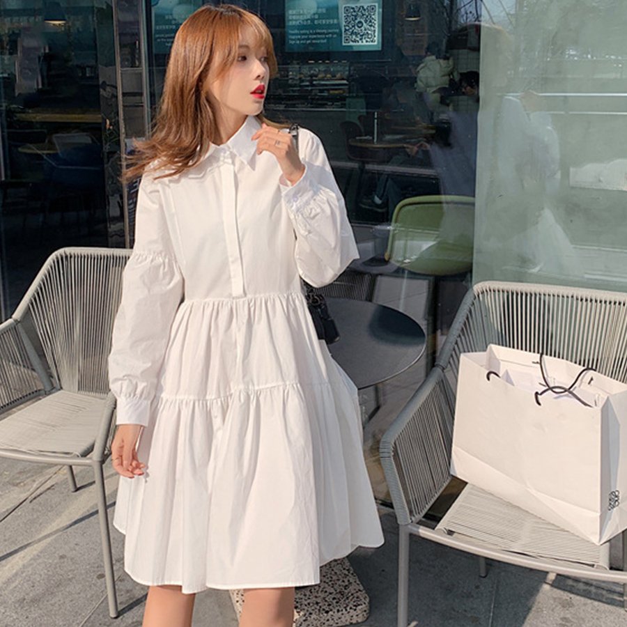 大ヒット シャツワンピース レディース ワイドフリル バレンタイン プレゼント