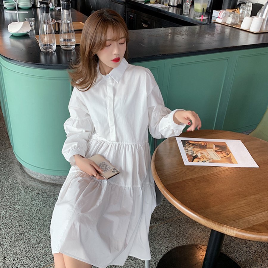 大ヒット シャツワンピース レディース ワイドフリル バレンタイン プレゼント