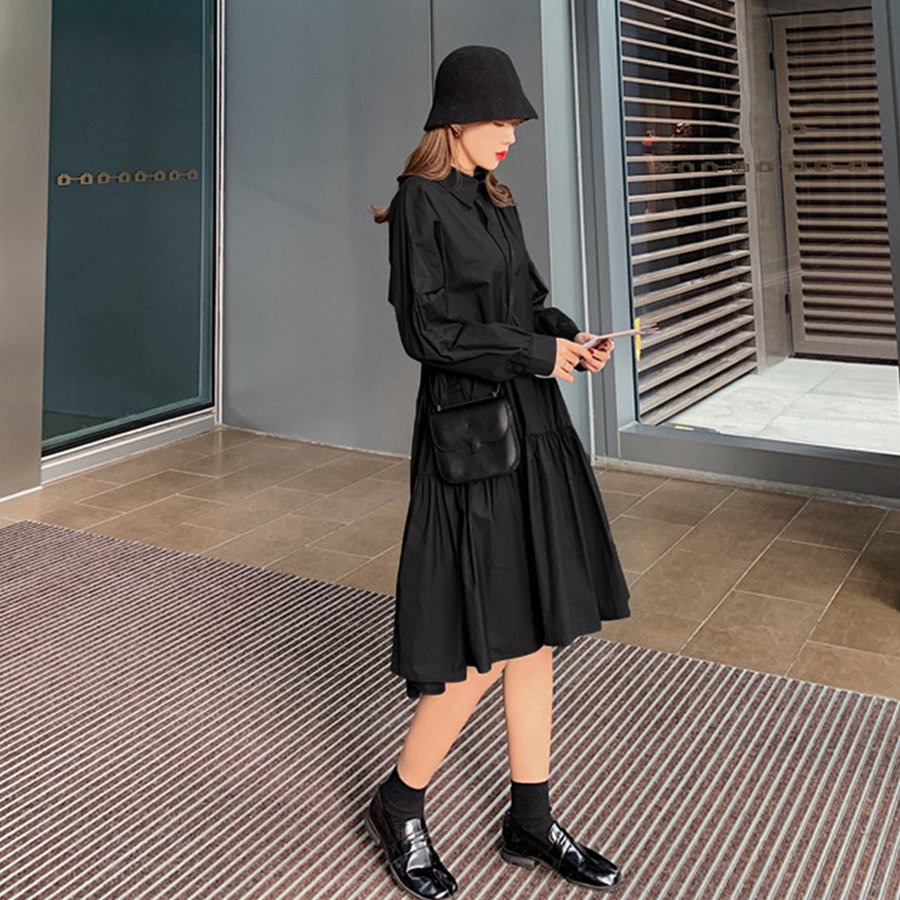 大ヒット シャツワンピース レディース ワイドフリル バレンタイン プレゼント