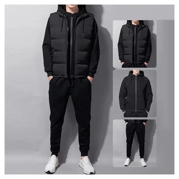 セットアップ メンズ スウェット ジャージ 服 上下セット 3点セット 裏起毛 長袖 ジップアップ プルオーバー パーカー 中綿ベスト スウェットパンツ 防寒 暖かい フード付き ウェア セットアップ メンズ スウェット ジャージ 服 上下セット 3点セット 裏起毛 長袖 ジップアップ プルオーバー パーカー 中綿ベスト スウェットパンツ 防寒 暖かい フード付き ウェア