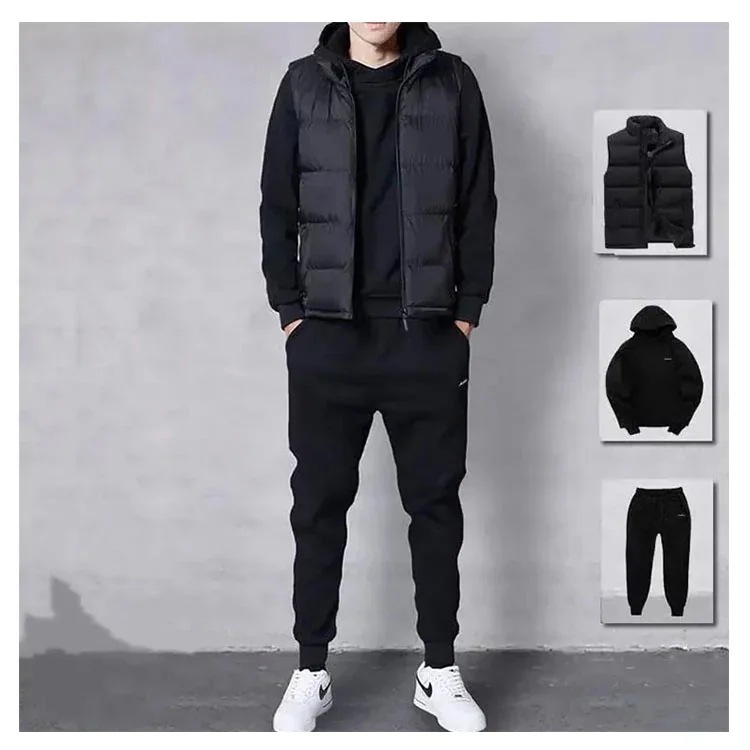 セットアップ メンズ スウェット ジャージ 服 上下セット 3点セット 裏起毛 長袖 ジップアップ プルオーバー パーカー 中綿ベスト スウェットパンツ 防寒 暖かい フード付き ウェア セットアップ メンズ スウェット ジャージ 服 上下セット 3点セット 裏起毛 長袖 ジップアップ プルオーバー パーカー 中綿ベスト スウェットパンツ 防寒 暖かい フード付き ウェア