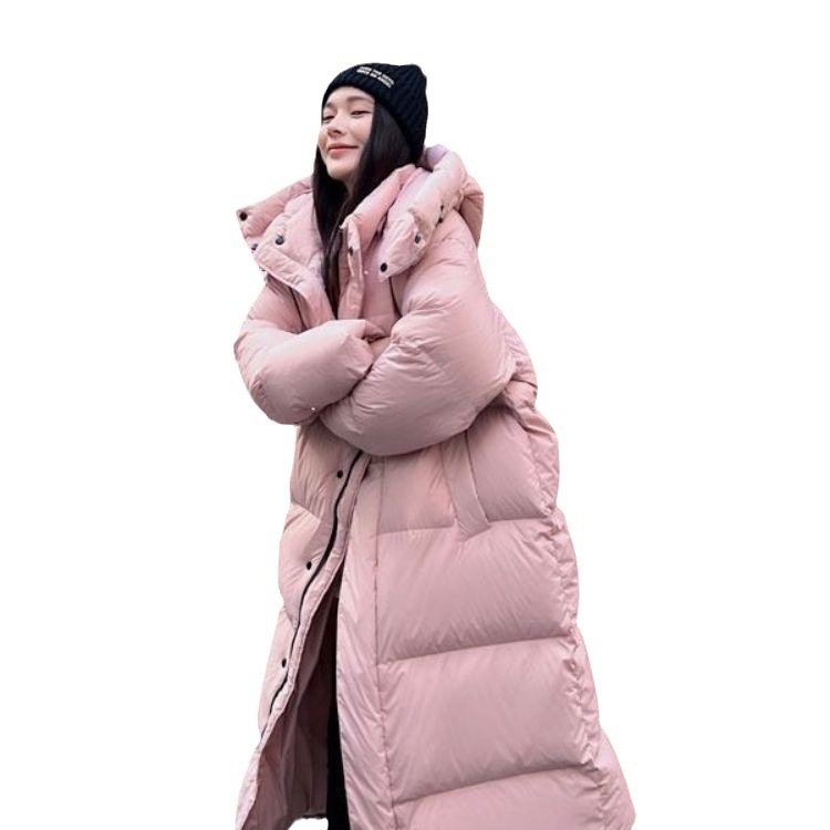 女性用ロングコットンコート2023冬韓国版膝上厚くダウンコットンコート学生風ジャケット