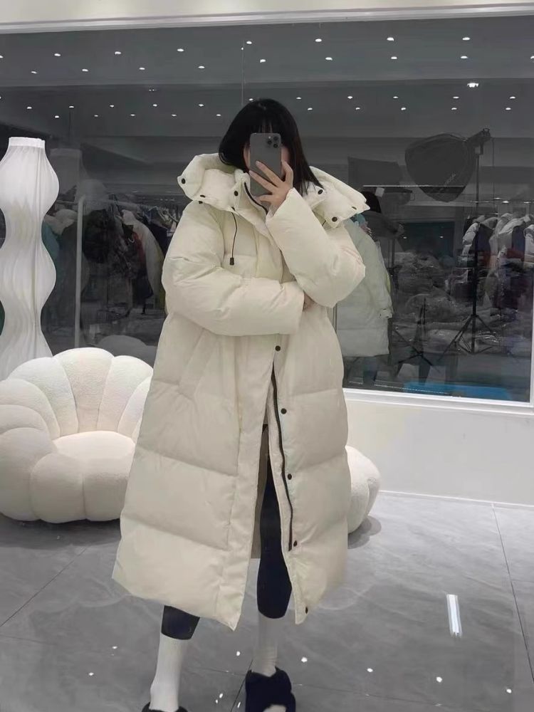 女性用ロングコットンコート2023冬韓国版膝上厚くダウンコットンコート学生風ジャケット
