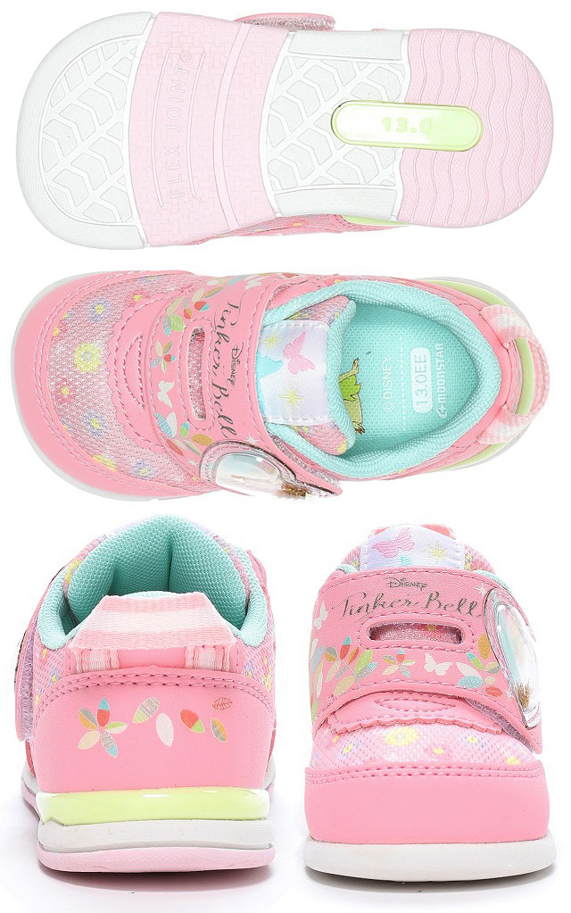 ムーンスター ディズニー ベビーシューズ 女の子 ファーストシューズ ティンカーベル キッズ マジックテープ ベルクロ ローカット 子供靴 ピンク 花柄 Disney ムーンスター ディズニー ベビーシューズ 女の子 ファーストシューズ ティンカーベル キッズ マジックテープ ベルクロ ローカット 子供靴 ピンク 花柄 Disney