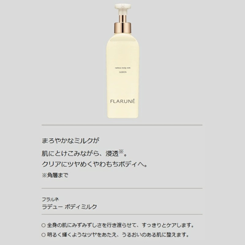 フラルネ ラデュー ボディ＆ハンドウォッシュ 250ml + ボディミルク 250g スキンケアセット ボディケア つるつるすべすべの肌に クリアにツヤめくやわもちボディへ 浄化 清潔 浸透