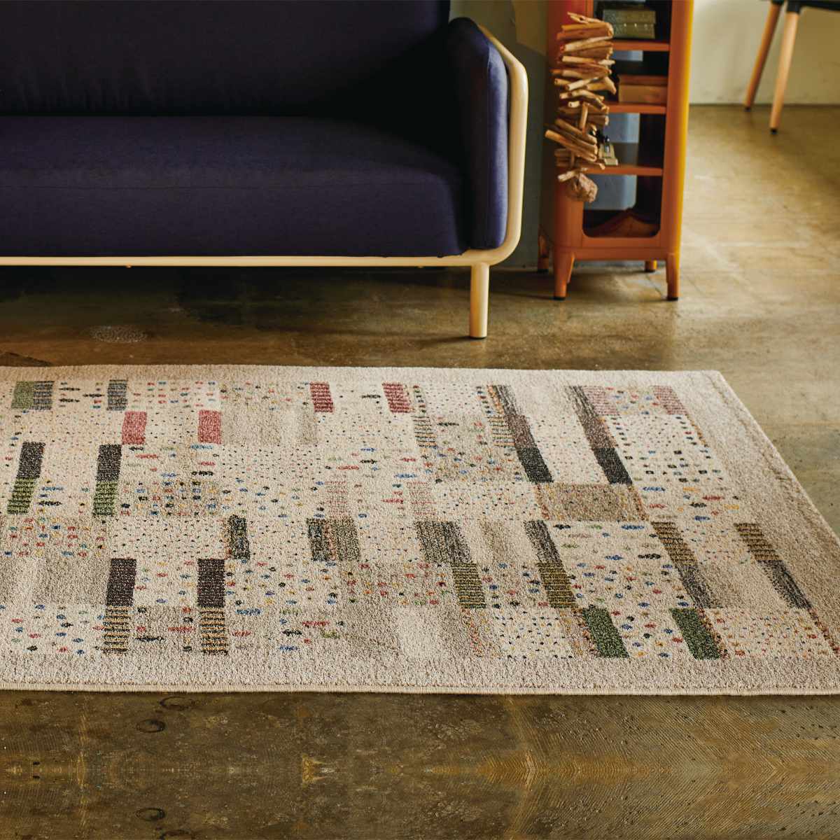 手織りジュートラグ ベージュ 240x240cm 正方形