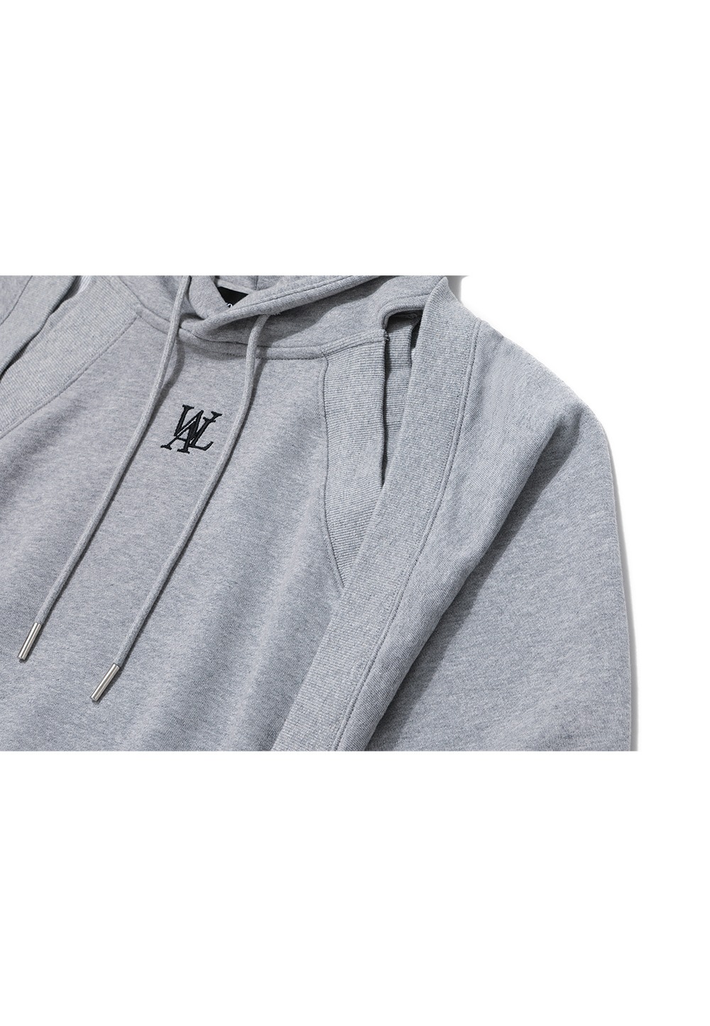 【WOOALONG】 HOOD BOLERO SET-UP : MELANGE GREY 【WOOALONG】 HOOD BOLERO SET-UP : MELANGE GREY