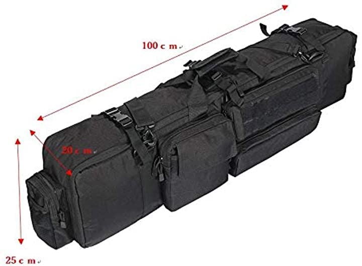 ガンケース 大容量 W100cm 2本 2丁 収納 ライフル ソフト サバゲー カメラ 三脚 釣り