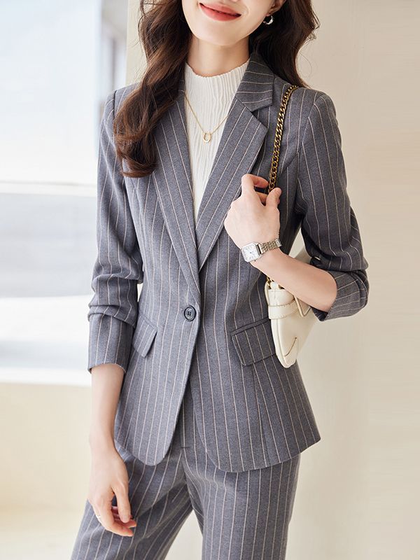 【2枚購入で100円OFF】レディース/コート/パンツスーツ/ママスーツ/長袖/通勤/オフィス/トップス/制服/事務服/ビジネス/洗える/細身/春秋冬/就活/大きいサイズ/2点セット 縦縞 ブラック 【2枚購入で100円OFF】レディース/コート/パンツスーツ/ママスーツ/長袖/通勤/オフィス/トップス/制服/事務服/ビジネス/洗える/細身/春秋冬/就活/大きいサイズ/2点セット 縦縞 ブラック