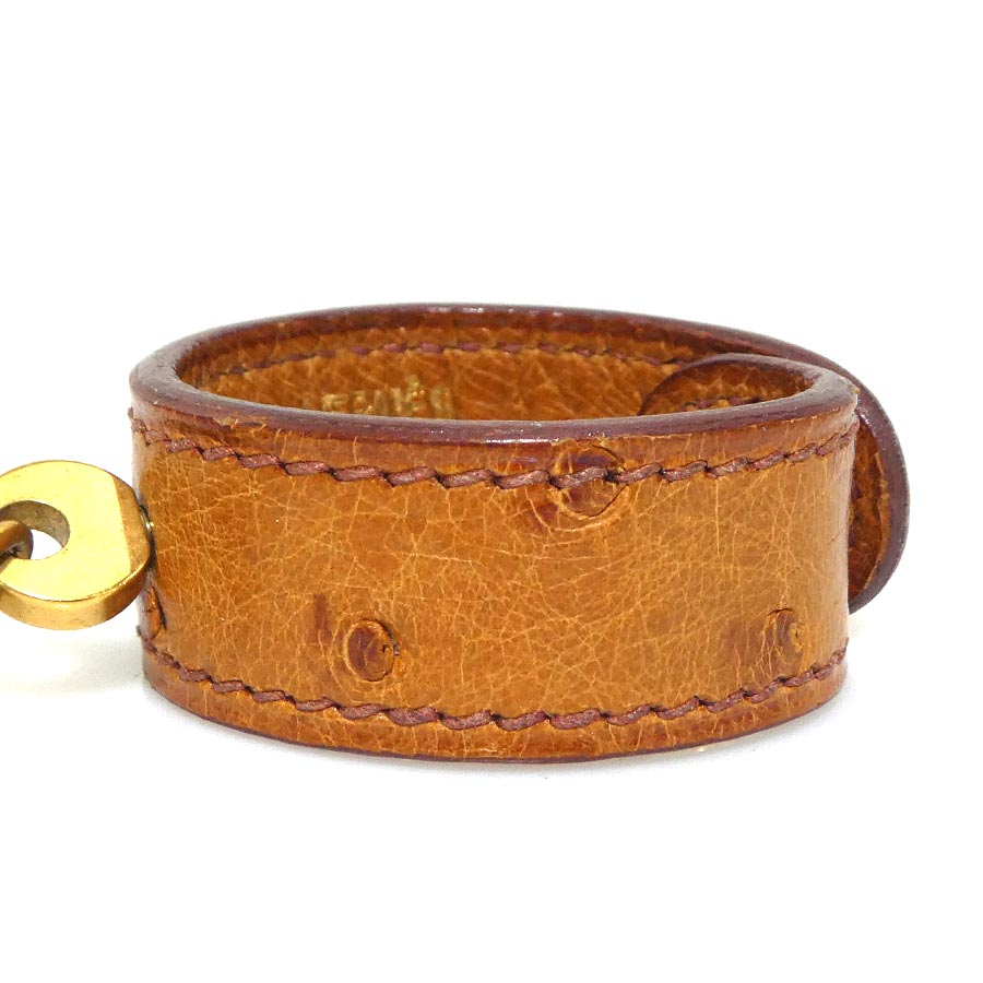 エルメス HERMES グローブホルダー オーストリッチ/メタル ブラウン ユニセックス h30701a