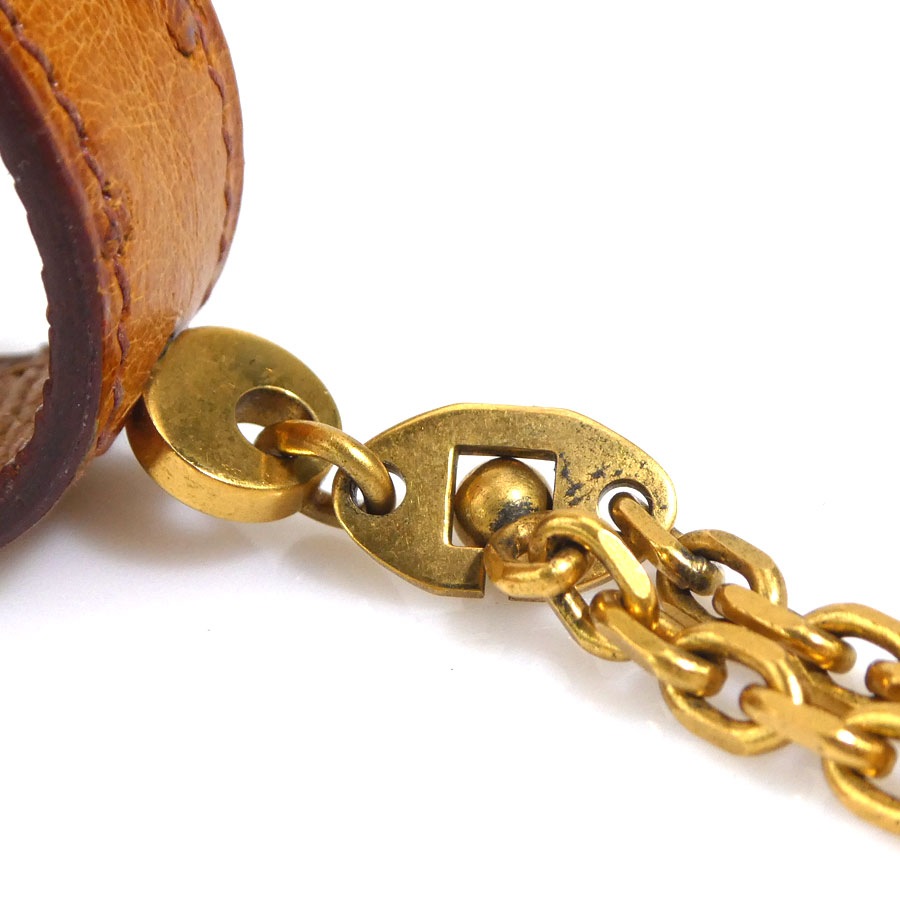 エルメス HERMES グローブホルダー オーストリッチ/メタル ブラウン ユニセックス h30701a