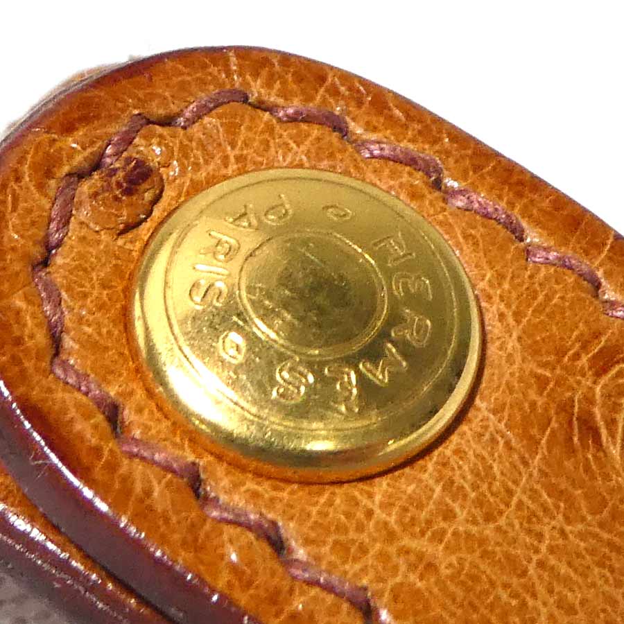 エルメス HERMES グローブホルダー オーストリッチ/メタル ブラウン ユニセックス h30701a