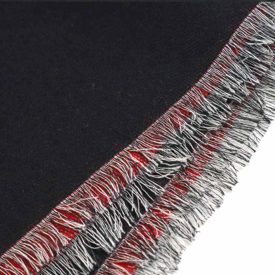 ジバンシィ GIVENCHY マフラー ウール/シルク ブラック×レッド ユニ