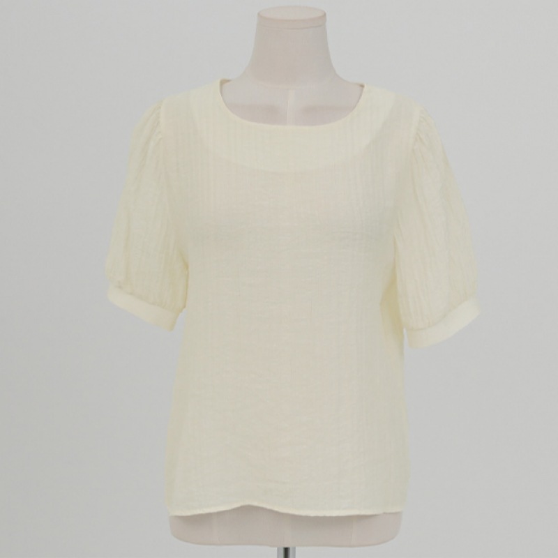 クリック＆ファニーロザンヌピンタックパフブラウス