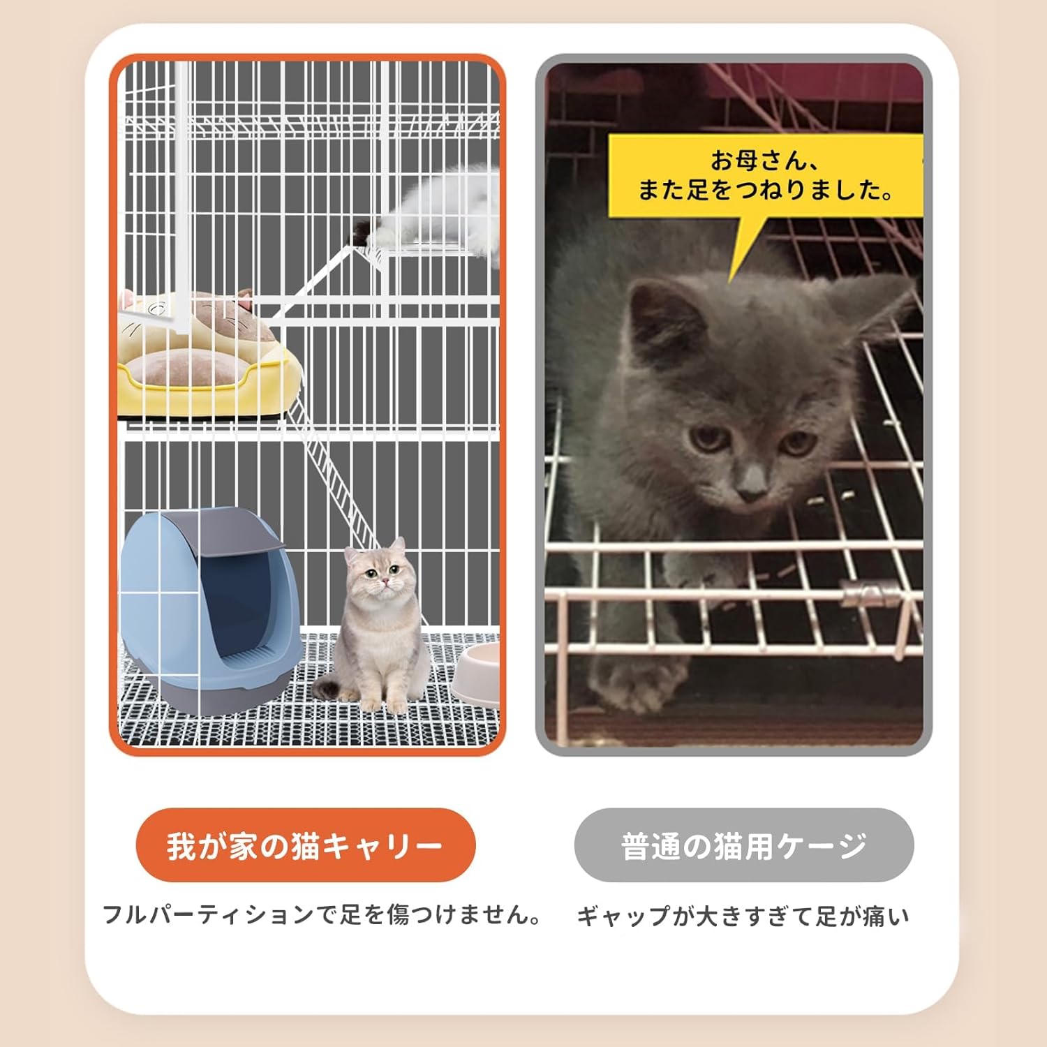 猫ケージ 猫用ケージ （70x55x75CMホワイト） 猫ハウス 室内用猫のゲージ 大型猫用 多頭飼い猫 移動便利 組立簡単 取り外し可能な 室内飼い ペット用品 ペット用 おしゃれ