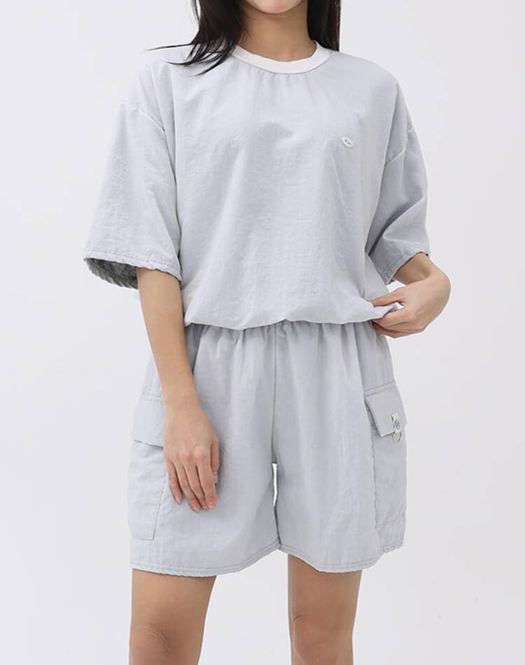 ゴルフウェア Ｔシャツ レディース 韓国 半袖 5分袖 トップス トレーニング テニス ジム ダンス トレーニングウェア 春 夏 秋 無地 シンプル 裏地付き カジュアル 緑 青 グレー 黒 ゴルフ女