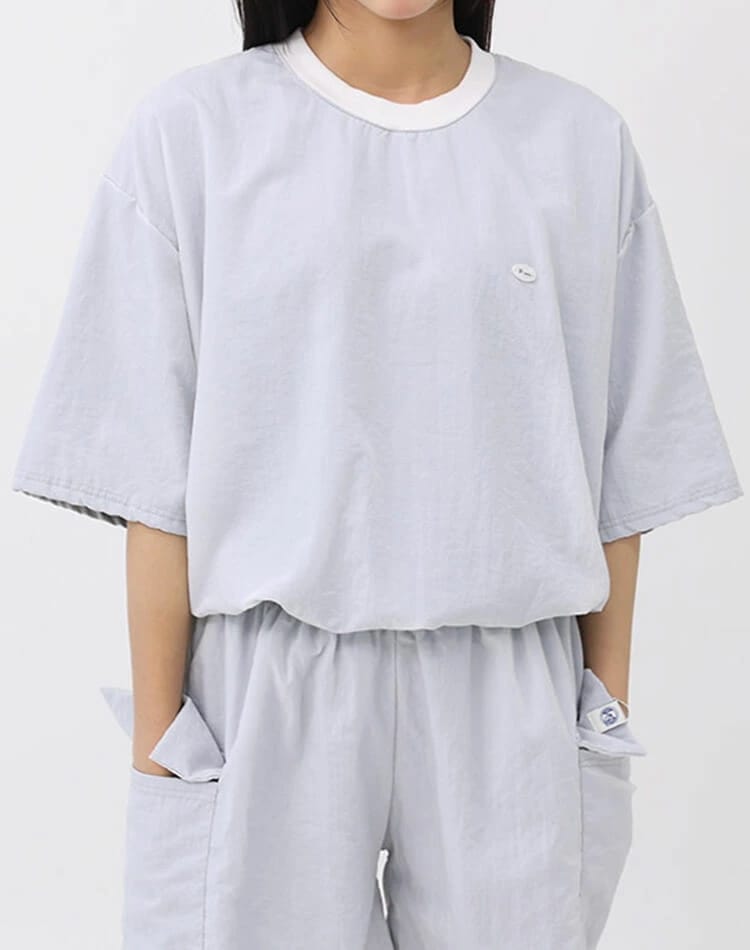 ゴルフウェア Ｔシャツ レディース 韓国 半袖 5分袖 トップス トレーニング テニス ジム ダンス トレーニングウェア 春 夏 秋 無地 シンプル 裏地付き カジュアル 緑 青 グレー 黒 ゴルフ女