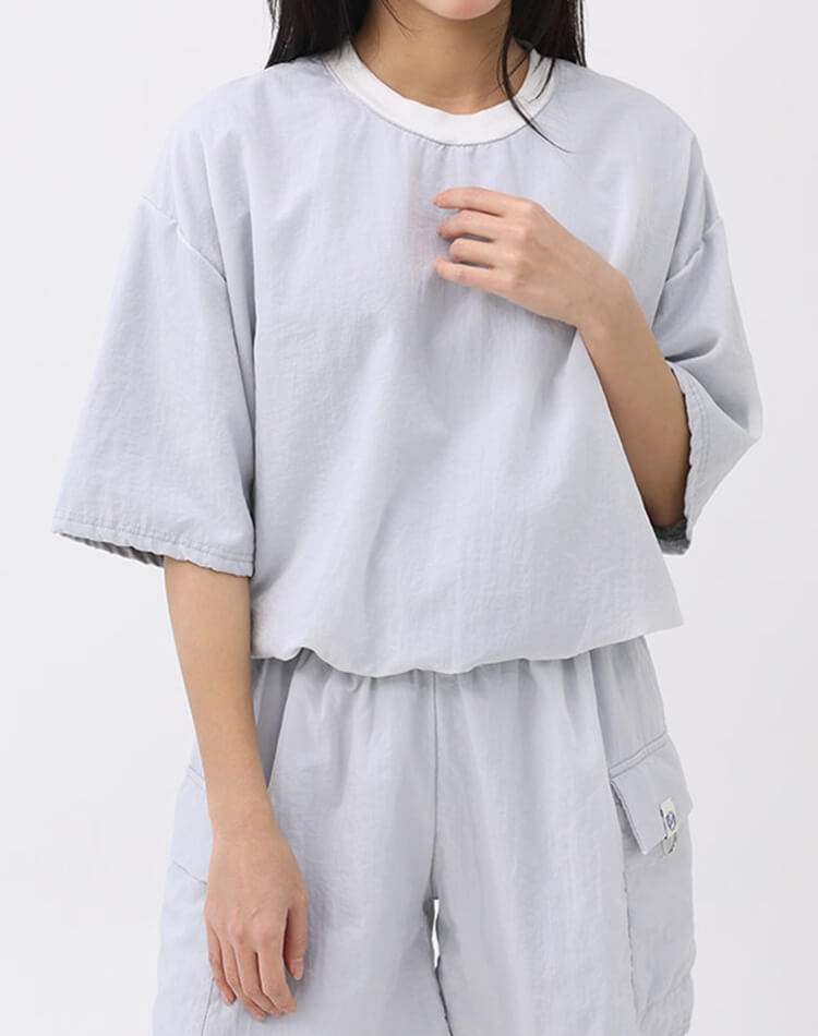 ゴルフウェア Ｔシャツ レディース 韓国 半袖 5分袖 トップス トレーニング テニス ジム ダンス トレーニングウェア 春 夏 秋 無地 シンプル 裏地付き カジュアル 緑 青 グレー 黒 ゴルフ女