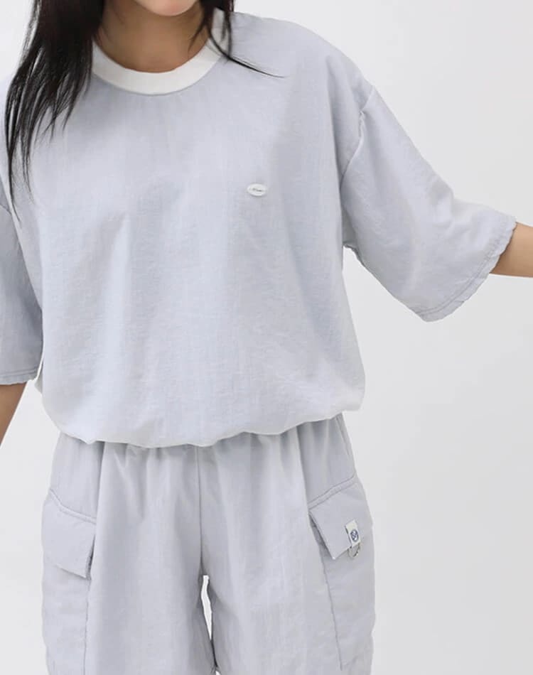 ゴルフウェア Ｔシャツ レディース 韓国 半袖 5分袖 トップス トレーニング テニス ジム ダンス トレーニングウェア 春 夏 秋 無地 シンプル 裏地付き カジュアル 緑 青 グレー 黒 ゴルフ女