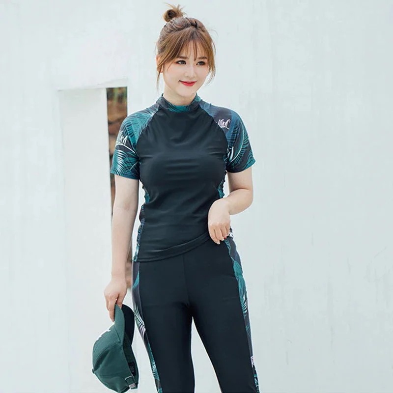 大人 き競技競泳 ぽっちゃり 温泉 水着 スカート付 セパレート 3点セット 水着 フィットネス 体型カバー 海水浴 半袖 レディース ママ水着 水着 大きいサイズ