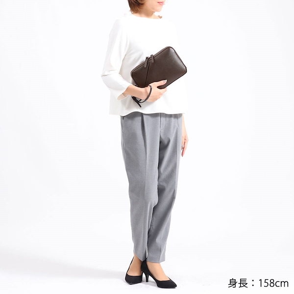 ピーアイディー] 角丸型レザークラッチバッグ PAP152 コン