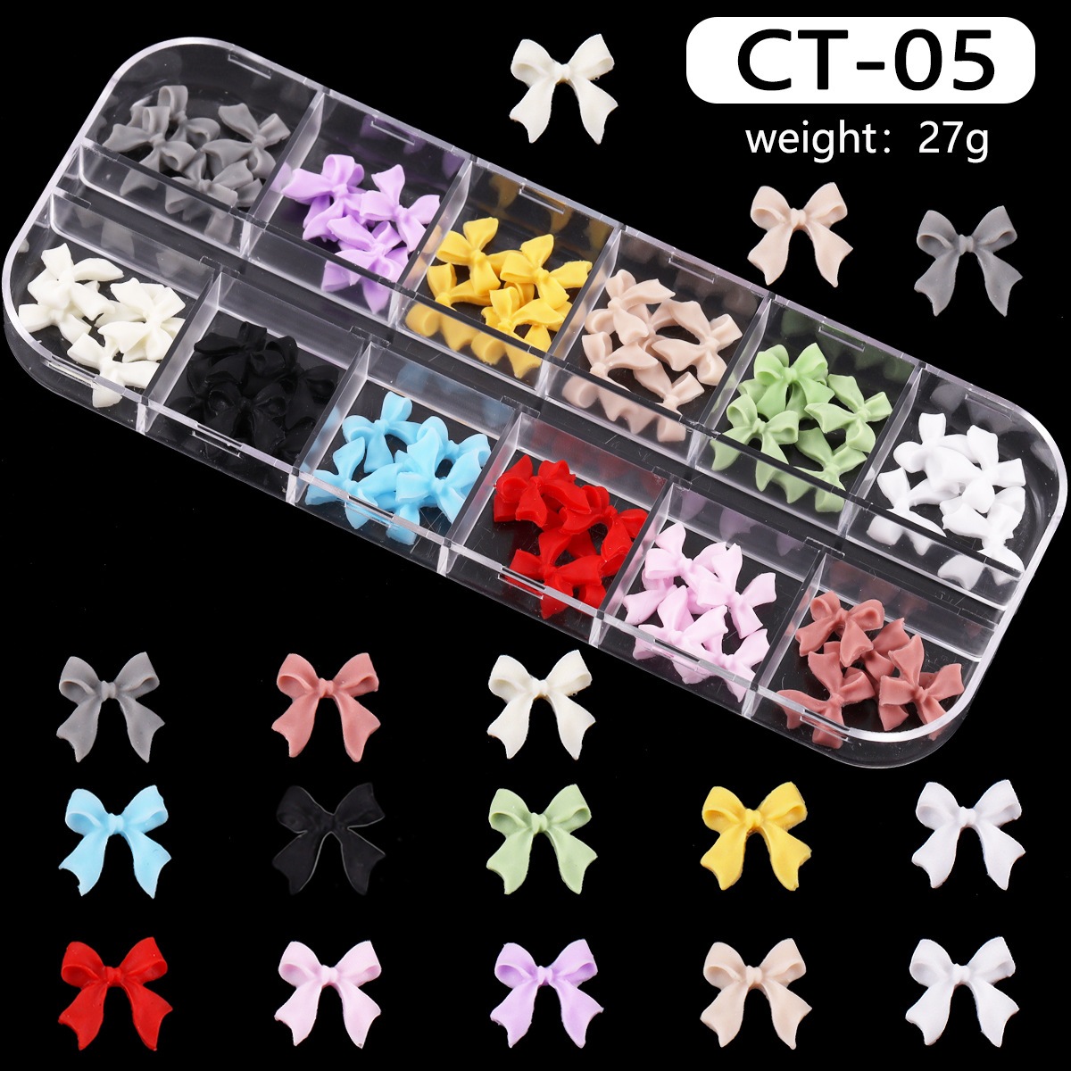 【1点ご購入 で10点プレゼントいたします】12マスボックスネイルリボンリボンリボンバレエ風合金蝶アクセサリーdiyアクセサリー