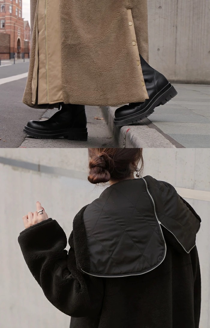 ボアコート フード アウターレディース ボア ロング コート パーカー ジャケット ブルゾン ボアパーカー ボアアウター ドロップショルダー ベンチコート ビッグ 大きいサイズ 切り替え 防寒 羽織