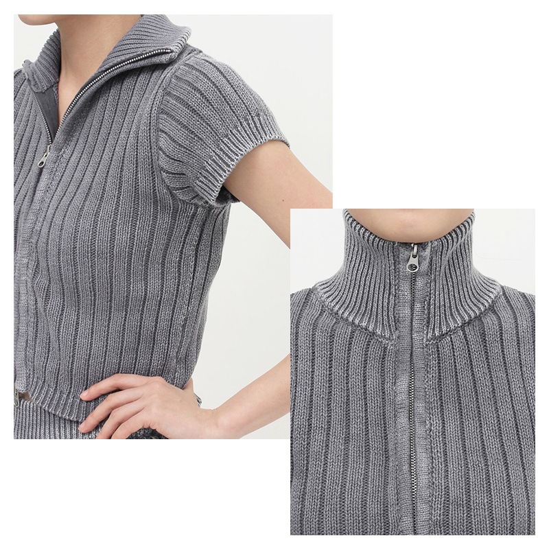 W ZIPブリーチワイドリブニットトップス 072432641701 レディース 半袖 トップス ショート丈 無地 ハイネック ジップアップ フリーサイズ 白 ホワイ トオフホワイト ネイビー W ZIPブリーチワイドリブニットトップス 072432641701 レディース 半袖 トップス ショート丈 無地 ハイネック ジップアップ フリーサイズ 白 ホワイ トオフホワイト ネイビー