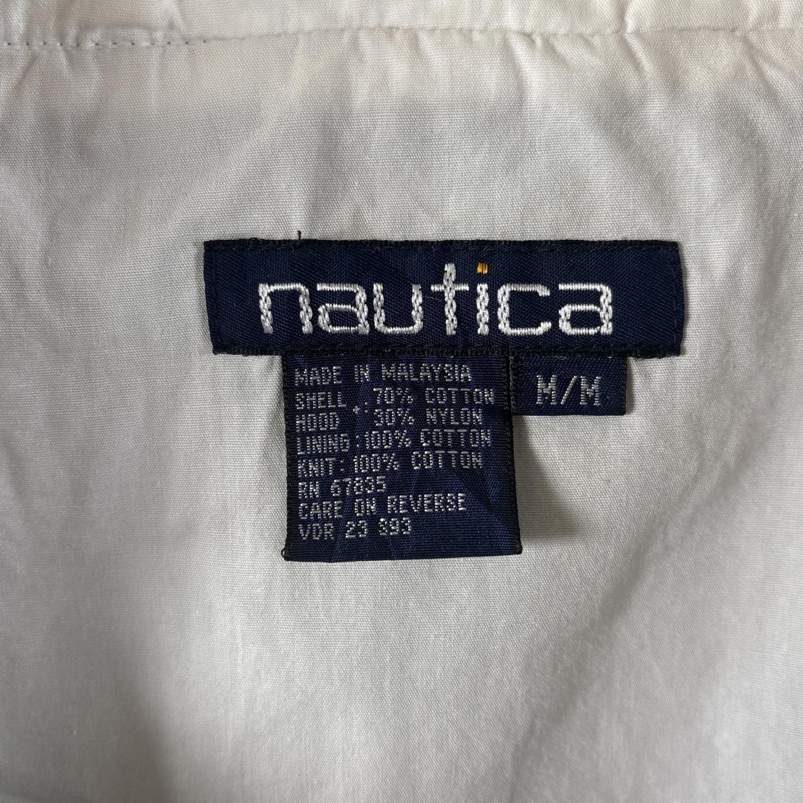 古着 90s/90年代 セーリングジャケット スリーブ刺繍ロゴ フード付き フルジップ M ネイビー メンズ