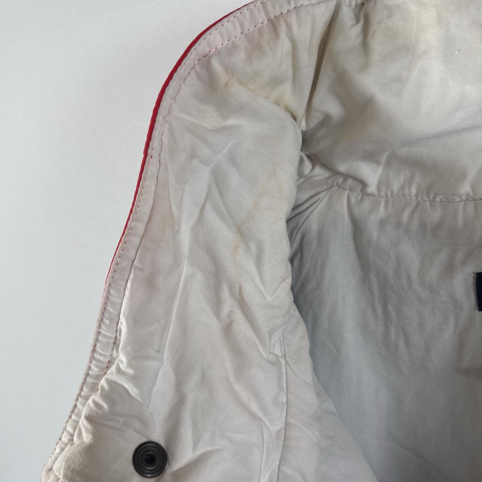 古着 90s/90年代 セーリングジャケット スリーブ刺繍ロゴ フード付き フルジップ M ネイビー メンズ